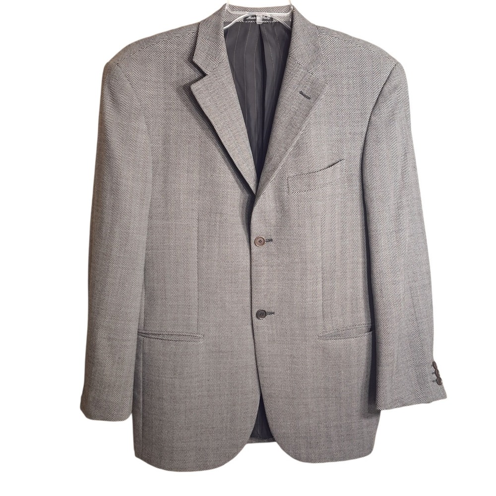Light by MARCO AZZALI Vintage Men Blazer Sport Coat Wool Gray 38R‎ Made In Italy